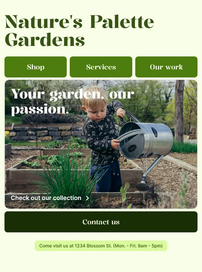 Gardening business example